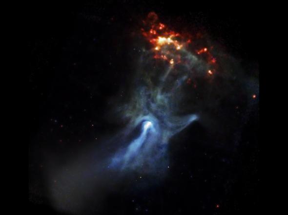 Hand of God - a pulsar and a nebula.