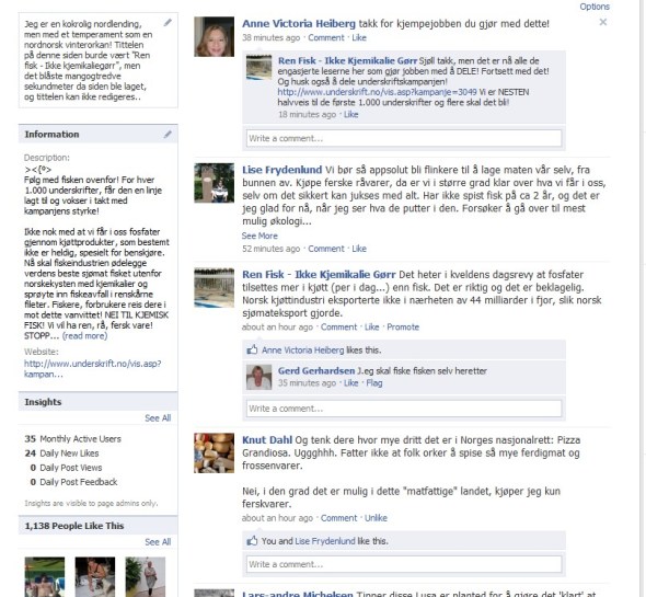Snapshot from the Pure Norwegian Fish Campaign on Facebook