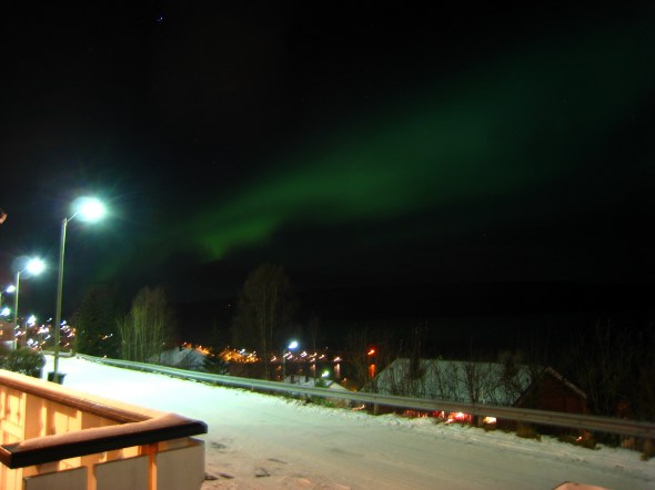 Northern Lights above the Ofoten Fjord ( seen towards South-West)