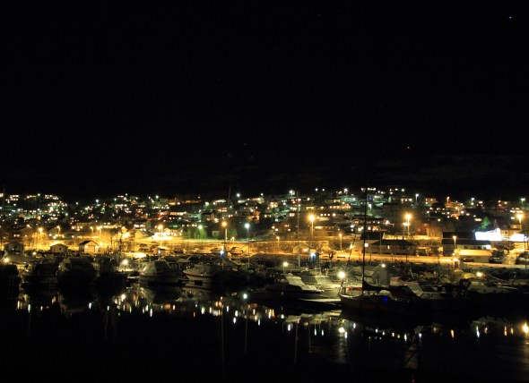 Ankens and the Ankenes Church seen from Ankenes Marina