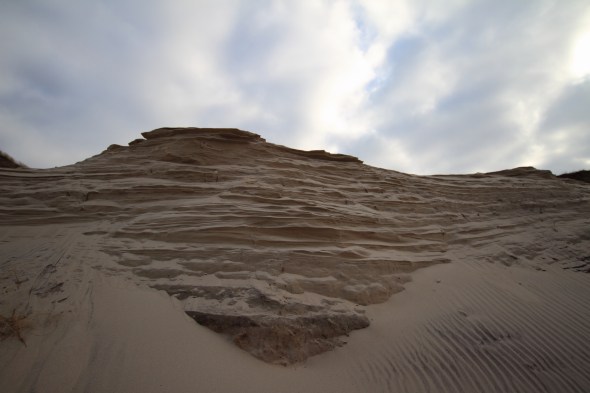 Eroding sandbanks by the sea