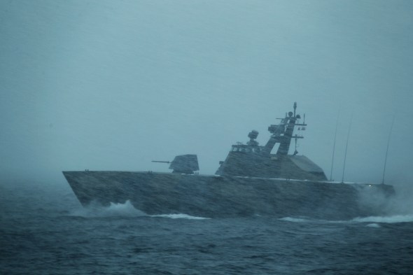 HNoMS Steil at sea during winter exercise Cold Response 2012 (Photo: Torbjørn Kjosvold/Forsvarets mediesenter)